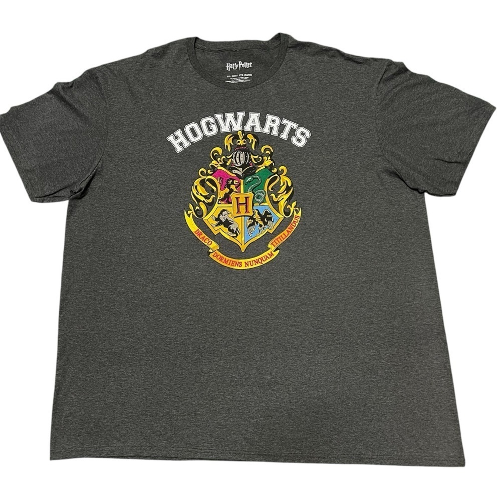 Harry Potter Hogwarts Crest Short Sleeve T-Shirt 3XL Gray Fandom Licensed